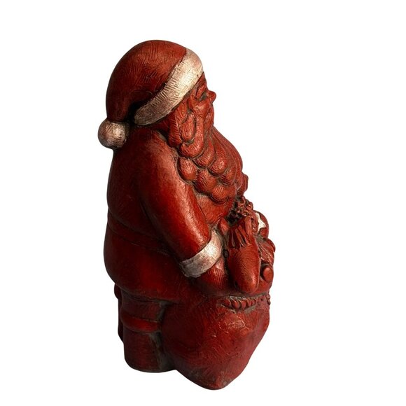 Isabel Bloom Santa Claus Concrete Sculpture 8.5" Red Folk Art Holiday Décor - Picture 3 of 6